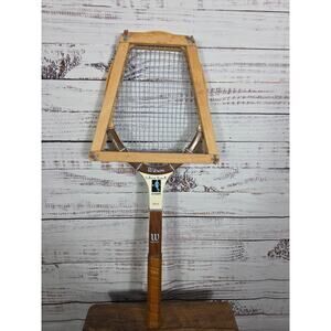 Wilson Brown and Natural Wood Vintage Tennis Racket
